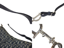 画像をギャラリービューアに読み込む, Christian Dior クリスチャンディオール ショルダーバッグ トロッター柄 キャンバス ネイビー BO L 1014 美品 中古 66262