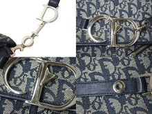画像をギャラリービューアに読み込む, Christian Dior クリスチャンディオール ショルダーバッグ トロッター柄 キャンバス ネイビー BO L 1014 美品 中古 66262