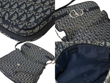 画像をギャラリービューアに読み込む, Christian Dior クリスチャンディオール ショルダーバッグ トロッター柄 キャンバス ネイビー BO L 1014 美品 中古 66262