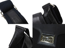 画像をギャラリービューアに読み込む, Christian Dior クリスチャンディオール ショルダーバッグ オブリーク柄 ブラック ネイビー キャンバス レザー 美品 中古 66264