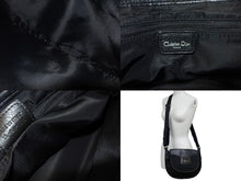 画像をギャラリービューアに読み込む, Christian Dior クリスチャンディオール ショルダーバッグ オブリーク柄 ブラック ネイビー キャンバス レザー 美品 中古 66264