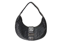 画像をギャラリービューアに読み込む, Christian Dior クリスチャンディオール ワンショルダーバッグ オブリーク柄 ストリートシック ブラック 良品 中古 66267