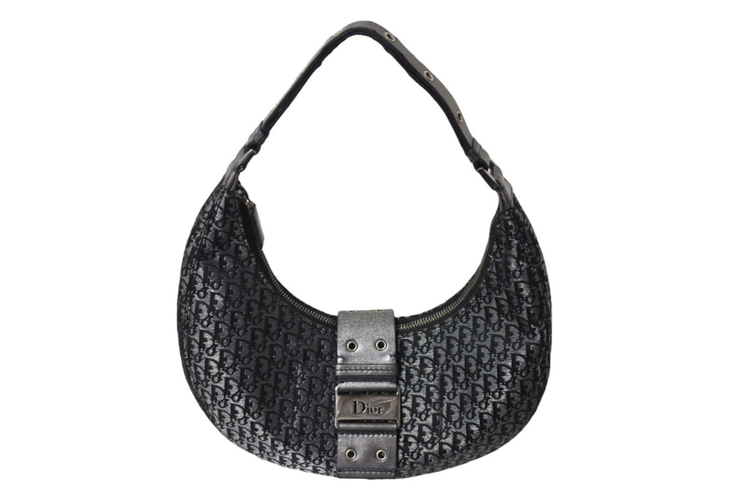 Christian Dior クリスチャンディオール ワンショルダーバッグ オブリーク柄 ストリートシック ブラック 良品 中古 66267