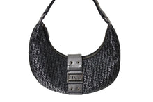 画像をギャラリービューアに読み込む, Christian Dior クリスチャンディオール ワンショルダーバッグ オブリーク柄 ストリートシック ブラック 良品 中古 66267