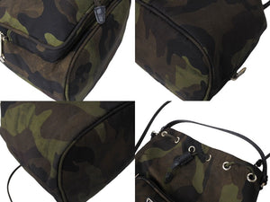 PRADA プラダ 巾着ポーチショルダーバッグ 2WAY トライアングルロゴ注目入れ ミニバッグ レザー ナイロン 美品 中古 66271 