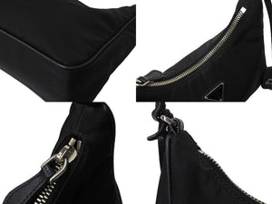PRADA プラダ ホーボー ワンショルダー RE-EDITION 2005 トライアングル ブラック ナイロン 1NE204 美品 ロゴ 中古 66275 