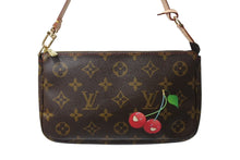 Load image into Gallery viewer, 極美品 LOUIS VUITTON ルイヴィトン 村上隆 モノグラム チェリー ポシェット アクセソワール アクセポ ブラウン ロゴ M95008 中古 66278