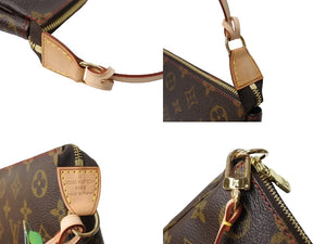 極美品 LOUIS VUITTON ルイヴィトン 村上隆 モノグラム チェリー ポシェット アクセソワール アクセポ ブラウン ロゴ M95008 中古 66278