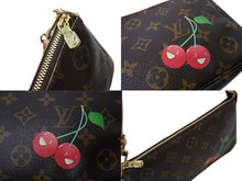Load image into Gallery viewer, 極美品 LOUIS VUITTON ルイヴィトン 村上隆 モノグラム チェリー ポシェット アクセソワール アクセポ ブラウン ロゴ M95008 中古 66278