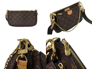極美品 LOUIS VUITTON ルイヴィトン ミュルティポシェット・アクセソワール カーキ ショルダーバッグ モノグラム M44813 中古 66285