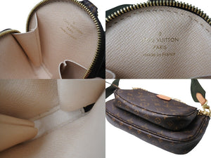 極美品 LOUIS VUITTON ルイヴィトン ミュルティポシェット・アクセソワール カーキ ショルダーバッグ モノグラム M44813 中古 66285