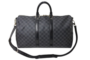 LOUIS VUITTON ルイヴィトン キーポル バンドリエール45 ボストンバッグ ダミエグラフィット N41418 美品 中古 66286