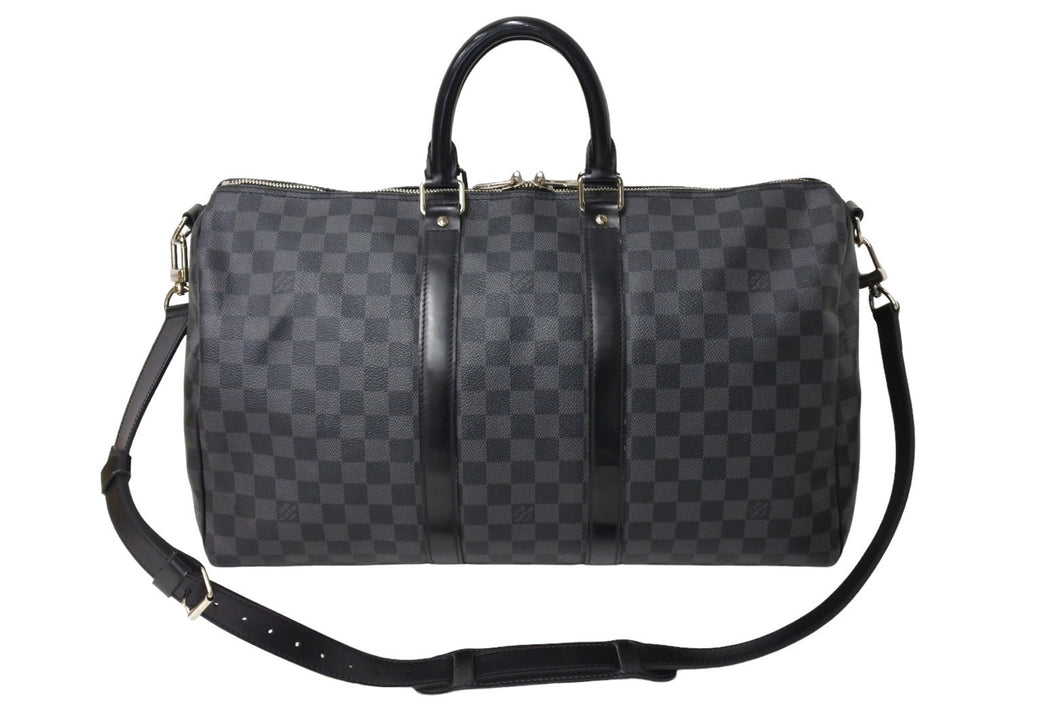 LOUIS VUITTON ルイヴィトン キーポル バンドリエール45 ボストンバッグ ダミエグラフィット N41418 美品 中古 66286