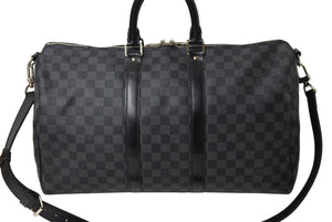 LOUIS VUITTON ルイヴィトン キーポル バンドリエール45 ボストンバッグ ダミエグラフィット N41418 美品 中古 66286