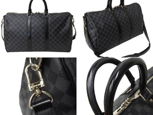 LOUIS VUITTON ルイヴィトン キーポル バンドリエール45 ボストンバッグ ダミエグラフィット N41418 美品 中古 66286