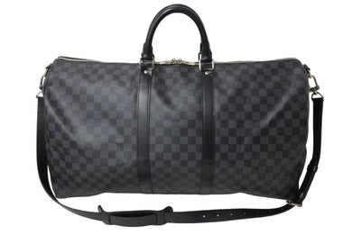 新品同様 LOUIS VUITTON ルイヴィトン キーポルバンドリエール55 ボストンバッグ N41413 ダミエグラフィット ブラック 中古 66287