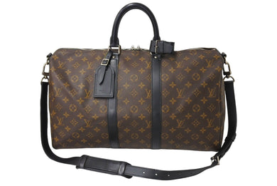 LOUIS VUITTON ルイヴィトン キーポル バンドリエール45 ボストンバッグ M56711 モノグラムマカサー ブラウン 美品 中古 66288