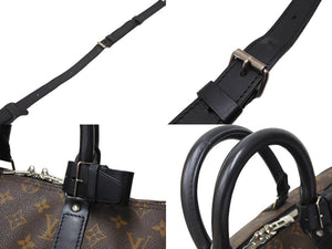 LOUIS VUITTON ルイヴィトン キーポル バンドリエール45 ボストンバッグ M56711 モノグラムマカサー ブラウン 美品 中古 66288