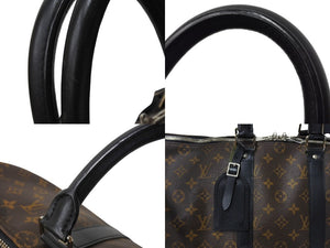 LOUIS VUITTON ルイヴィトン キーポル バンドリエール45 ボストンバッグ M56711 モノグラムマカサー ブラウン 美品 中古 66288