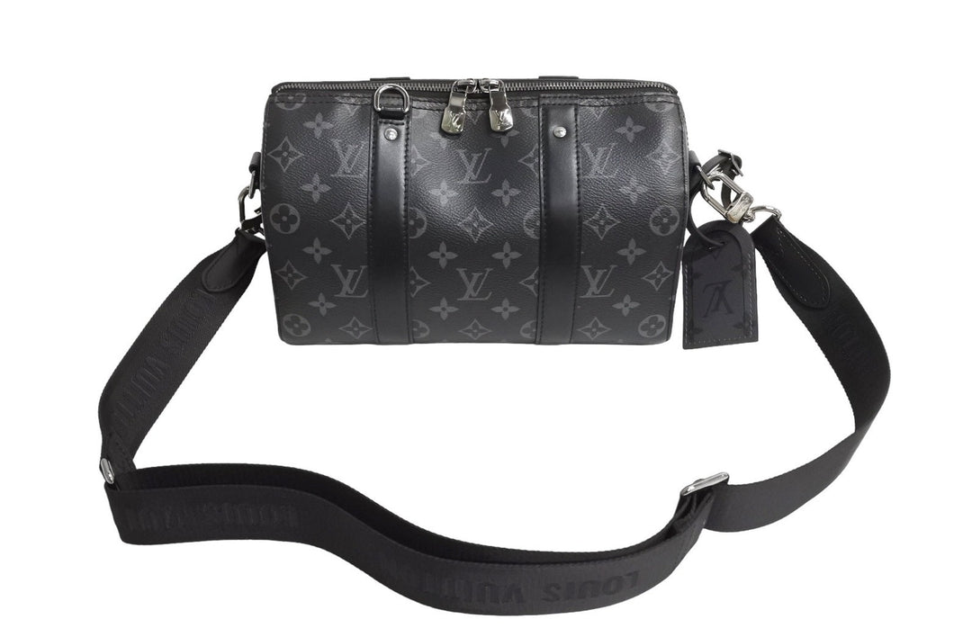 新品同様 LOUIS VUITTON ルイヴィトン シティ キーポル ショルダーバッグ M45936 モノグラム エクリプス キャンバス 中古 66293