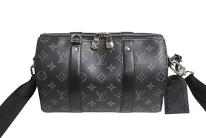 新品同様 LOUIS VUITTON ルイヴィトン シティ キーポル ショルダーバッグ M45936 モノグラム エクリプス キャンバス 中古 66293