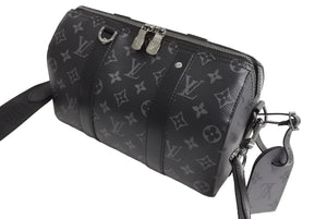 新品同様 LOUIS VUITTON ルイヴィトン シティ キーポル ショルダーバッグ M45936 モノグラム エクリプス キャンバス 中古 66293