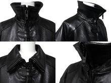 Load image into Gallery viewer, 極美品 BALENCIAGA バレンシアガ ロゴバイカージャケット ライダース 20AW 594594 レザー ブラック ホワイト サイズ48 中古 66307