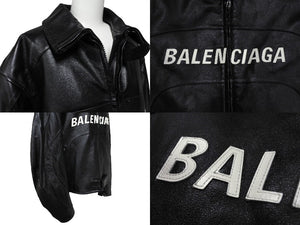 極美品 BALENCIAGA バレンシアガ ロゴバイカージャケット