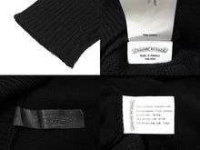 Load image into Gallery viewer, CHROME HEARTS クロムハーツ パーカー ブルオーバーカシミア クロスパッチ フード レザー XS ブラック 美品 中古 66308