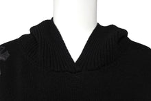 Load image into Gallery viewer, CHROME HEARTS クロムハーツ パーカー ブルオーバーカシミア クロスパッチ フード レザー XS ブラック 美品 中古 66308