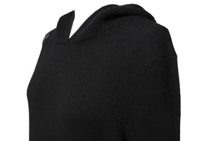 CHROME HEARTS クロムハーツ パーカー ブルオーバーカシミア クロスパッチ フード レザー XS ブラック 美品 中古 66308