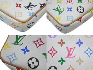 極美品 LOUIS VUITTON ルイヴィトン ポシェット アクセソワール アクセサリーポーチ M92649 モノグラム マルチカラー 村上隆 中古 4b006631