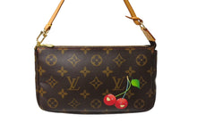 Load image into Gallery viewer, 極美品 LOUIS VUITTON ルイヴィトン 村上隆 モノグラム チェリー ポシェット アクセソワール アクセポ ブラウン ロゴ M95008 中古 66314