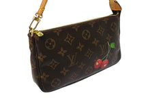Load image into Gallery viewer, 極美品 LOUIS VUITTON ルイヴィトン 村上隆 モノグラム チェリー ポシェット アクセソワール アクセポ ブラウン ロゴ M95008 中古 66314