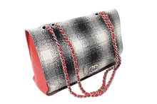 Load image into Gallery viewer, CHANEL シャネル シングルフラップ Wチェーンショルダーバッグ 18番台 ココマーク カーフスキン キャンバス ツイード 美品 中古 66318