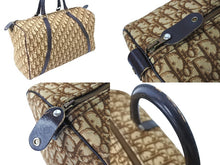 Load image into Gallery viewer, Christian Dior クリスチャンディオール ボストンバッグ 40cm トロッター柄 ブラウン ベージュ キャンバス レザー 良品 中古 66319