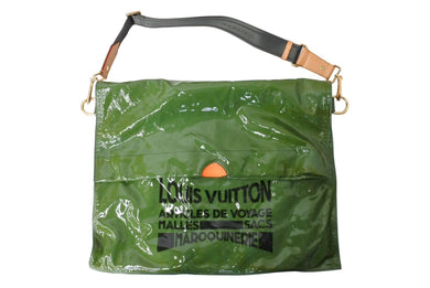 LOUIS VUITTON ルイヴィトン ブサス ショルダーバッグ M93187 エナメル レザー グリーン オレンジ ゴールド 良品 中古 66320