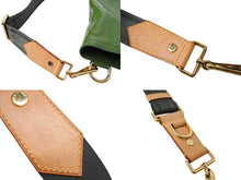 画像をギャラリービューアに読み込む, LOUIS VUITTON ルイヴィトン ブサス ショルダーバッグ M93187 エナメル レザー グリーン オレンジ ゴールド 良品 中古 66320