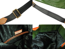 画像をギャラリービューアに読み込む, LOUIS VUITTON ルイヴィトン ブサス ショルダーバッグ M93187 エナメル レザー グリーン オレンジ ゴールド 良品 中古 66320