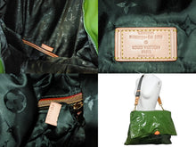 画像をギャラリービューアに読み込む, LOUIS VUITTON ルイヴィトン ブサス ショルダーバッグ M93187 エナメル レザー グリーン オレンジ ゴールド 良品 中古 66320