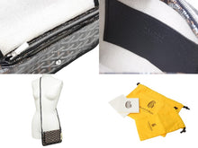 画像をギャラリービューアに読み込む, 新品未使用 GOYARD ゴヤール プリュメ ショルダーバッグ ポーチウォレット ブラック PVC レザー シルバー金具 中古 66325