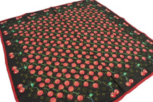 画像をギャラリービューアに読み込む, 新品同様 LOUIS VUITTON ルイヴィトン スカーフ 村上 隆 モノグラムチェリー M71962 シルク ブラウン レッド 中古 66330