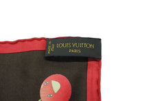 画像をギャラリービューアに読み込む, 新品同様 LOUIS VUITTON ルイヴィトン スカーフ 村上 隆 モノグラムチェリー M71962 シルク ブラウン レッド 中古 66330