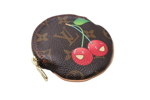 極美品 LOUIS VUITTON ルイヴィトン ポルトモネ ロン コインケース M95043 モノグラムチェリー 村上隆 ゴールド金具 中古 66331