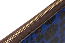 Load image into Gallery viewer, LOUIS VUITTON ルイヴィトン ジッピーウォレット 長財布 M60448 草間彌生 モノグラム パンプキンドット ブルー ブラウン 美品 中古 66332