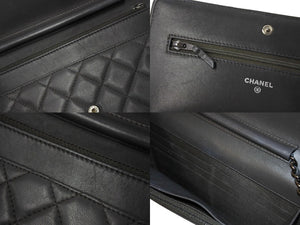 CHANEL シャネル ボーイシャネル チェーンウォレット ショルダーバッグ ラムスキン 21番台 シルバー金具 財布 ココマーク 美品 中古 66338