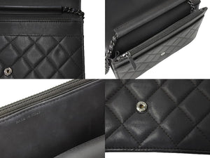 CHANEL シャネル ボーイシャネル チェーンウォレット ショルダーバッグ ラムスキン 21番台 シルバー金具 財布 ココマーク 美品 中古 66338