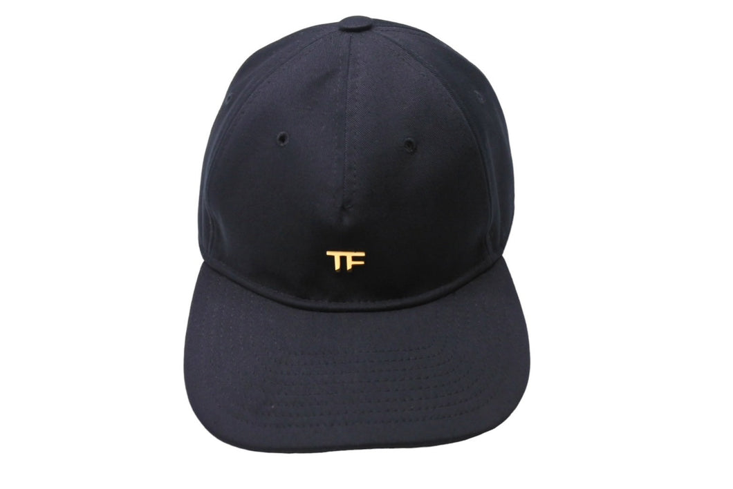 TOM FORD トムフォード COTTON CANVAS TF BASEBALL CAP キャップ ベースボールキャップ ブラック ゴールド金具 美品 中古 66339