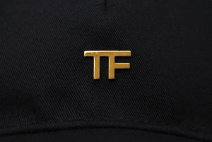 TOM FORD トムフォード COTTON CANVAS TF BASEBALL CAP キャップ ベースボールキャップ ブラック ゴールド金具 美品 中古 66339