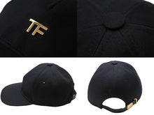 Load image into Gallery viewer, TOM FORD トムフォード COTTON CANVAS TF BASEBALL CAP キャップ ベースボールキャップ ブラック ゴールド金具 美品 中古 66339